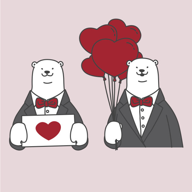 情侣头像两只北极熊图片