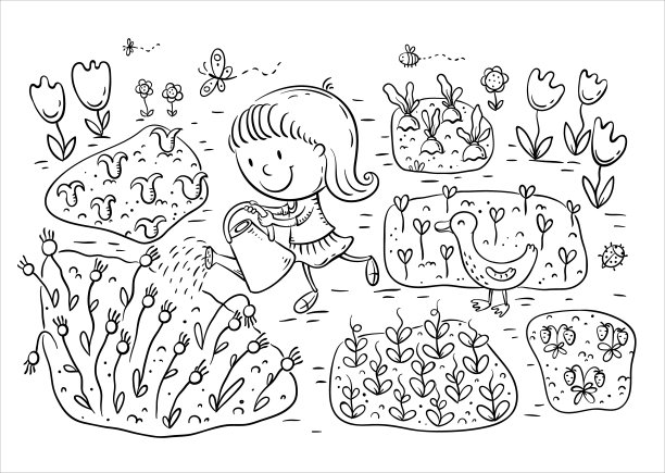 菜园简笔画蔬菜图片