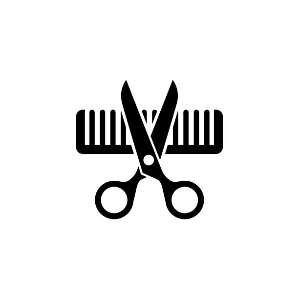 梳子,剪刀,计算机图标,白色背景,品牌名称矢量图素材