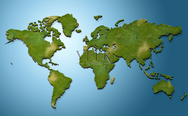 3D世界地图图片素材下载 - Veer图库