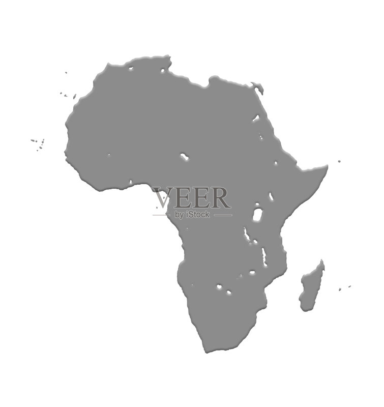 在白色背景上的世界地图。非洲地图图片素材下
