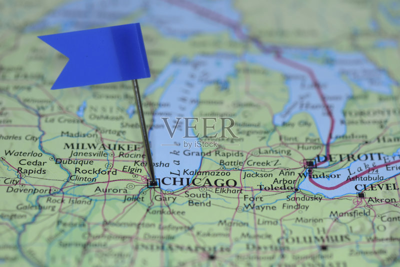 在美国芝加哥的地图图片素材下载 - Veer图库