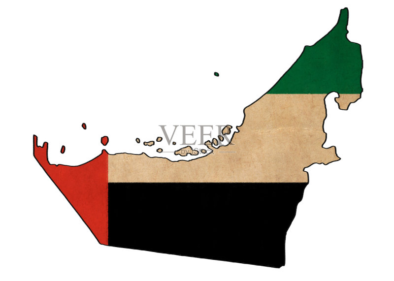 阿联酋地图阿拉伯联合酋长国国旗图图片素材下