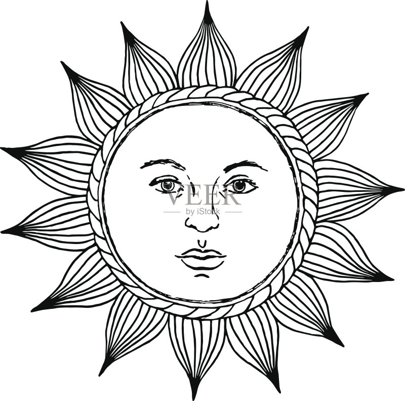 古神话太阳怎么画素描图片