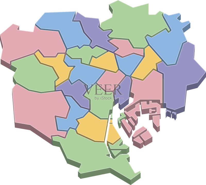东京地图23区矢量图素材下载 - Veer图库