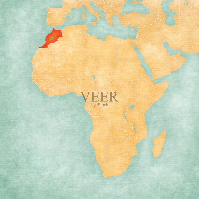 非洲地图 - 摩洛哥插画素材下载 - Veer图库