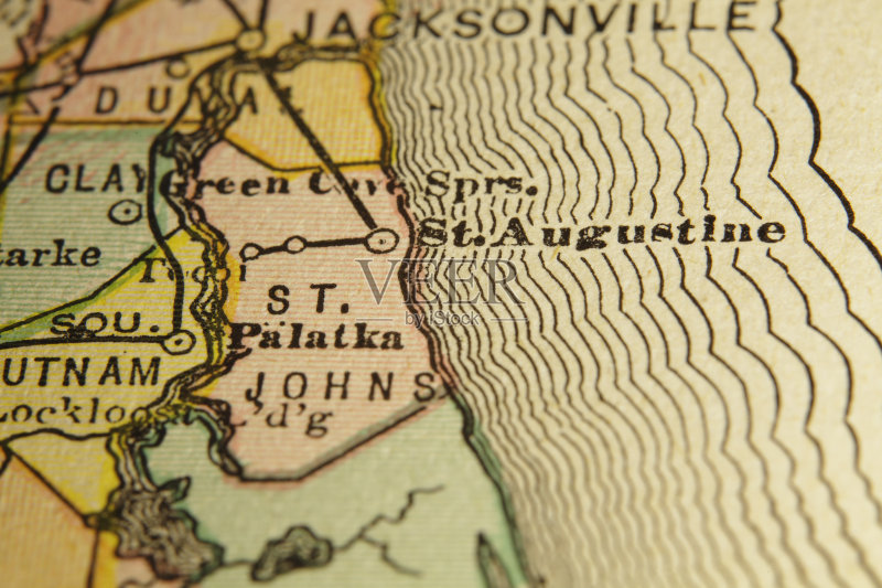 圣约翰斯佛罗里达州地图(高分辨率图像)插画素