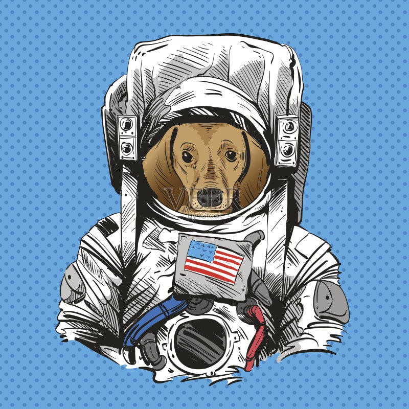 太空狗简笔画图片