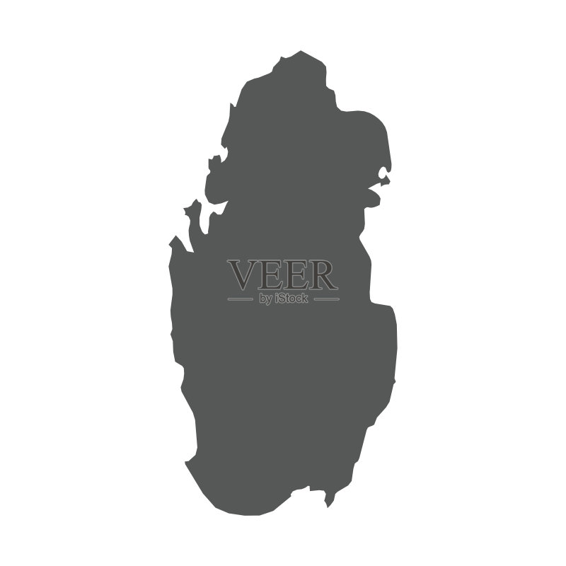 卡塔尔矢量地图。矢量图素材下载 - Veer图库