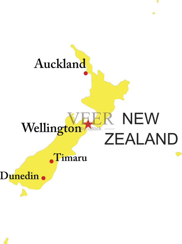 新西兰地图,奥克兰地图矢量图素材下载 - Veer