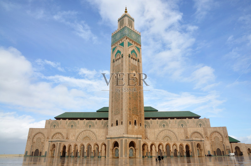 哈桑二世清真寺在卡萨布兰卡的景色图片素材下