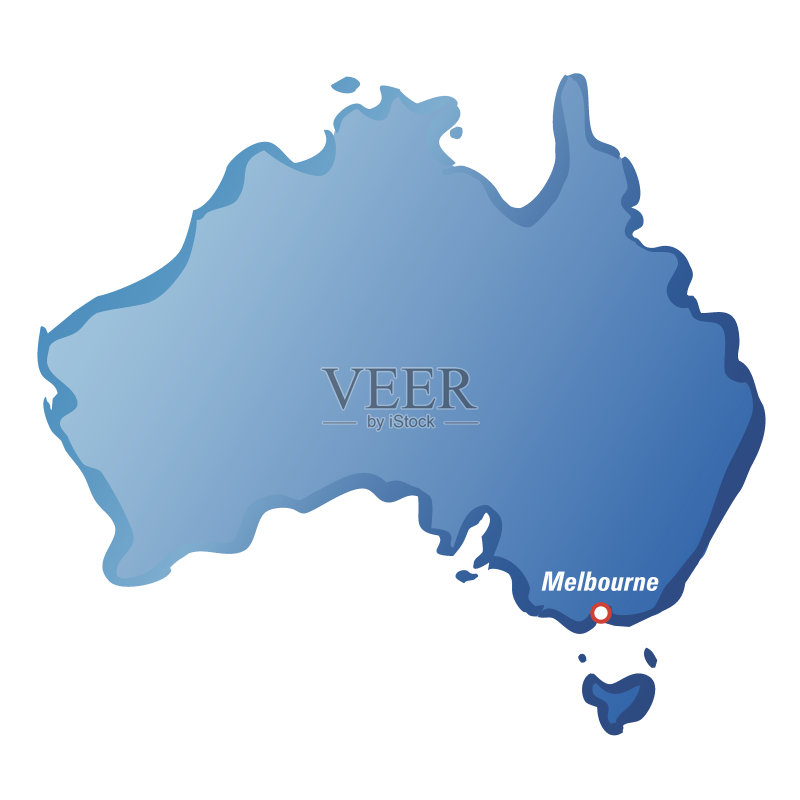 澳大利亚和墨尔本的矢量地图矢量图素材下载 