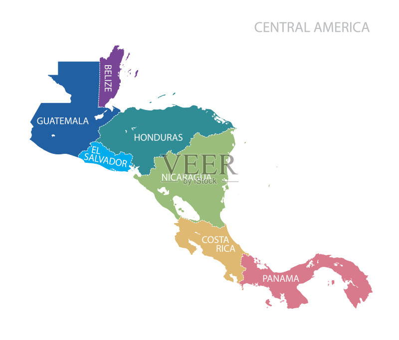 中美洲地图矢量图素材下载 - Veer图库