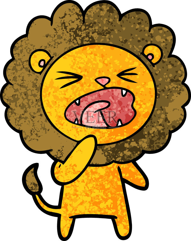 发怒的狮子简笔画图片