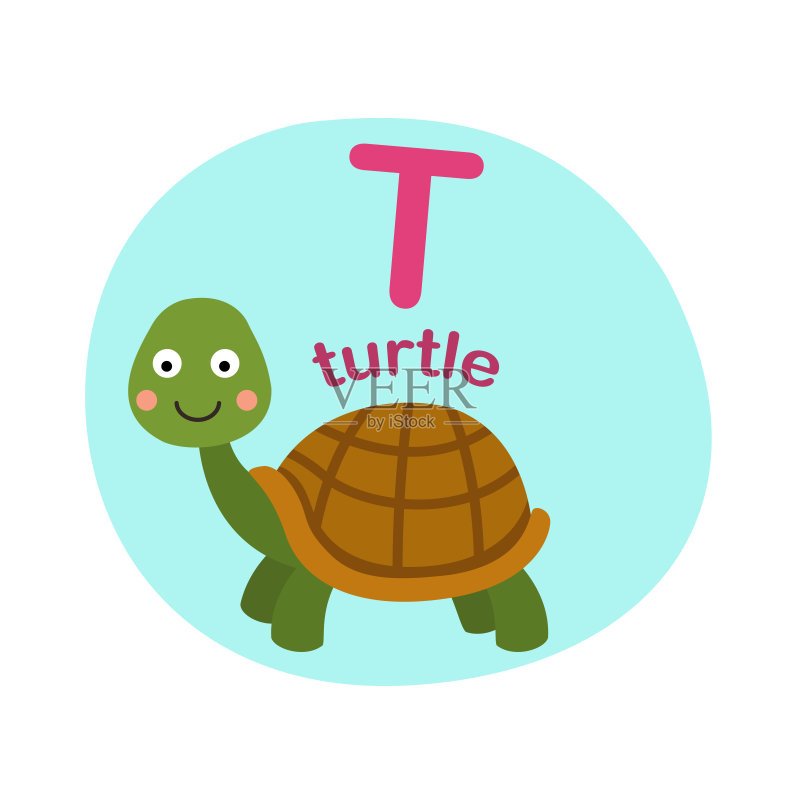 字母,海龟,绘画插图,英文字母t,分离着色