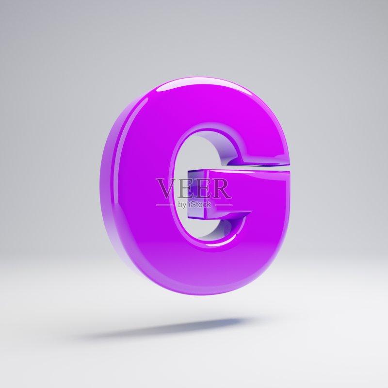 闪亮的,白色背景,紫色,体积,英文字母g